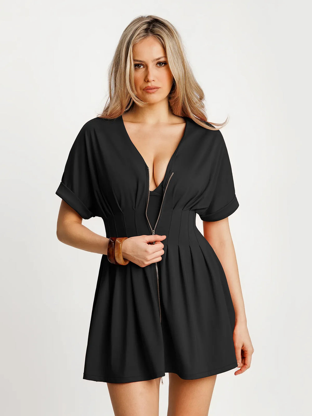 Deep V Sculpt Mini Dress