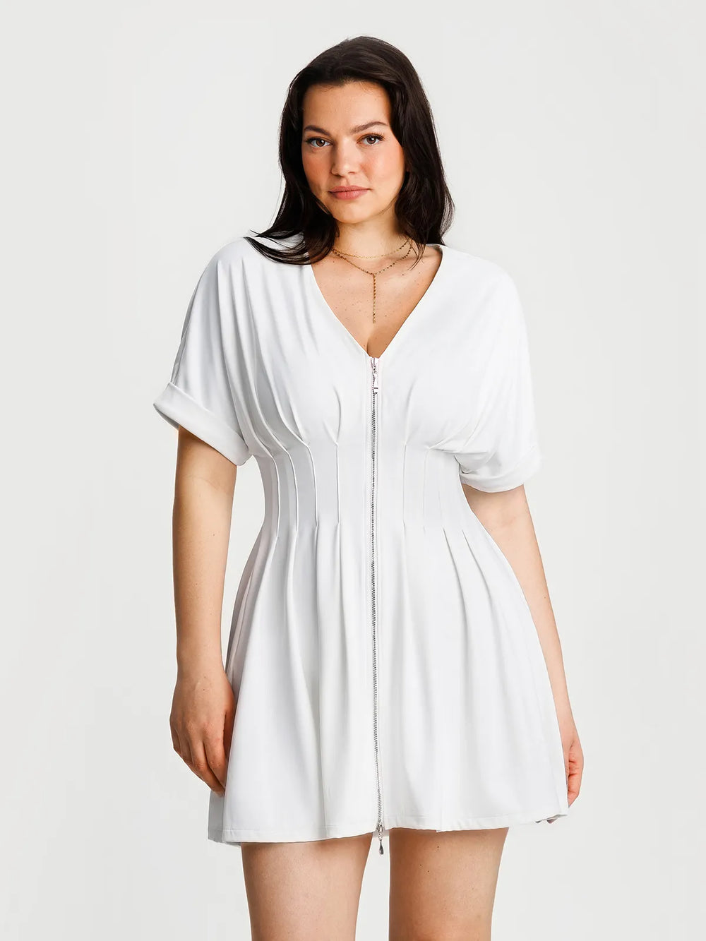 Deep V Sculpt Mini Dress