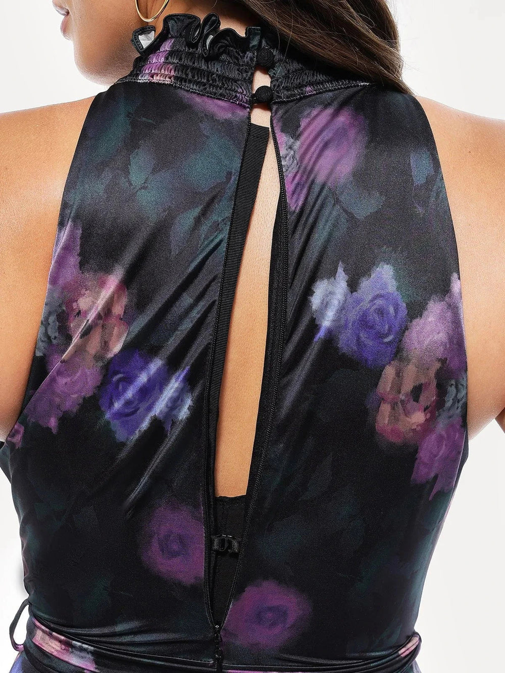 Draped High Neck Maxi Dress