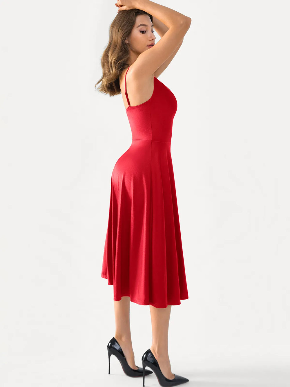 Cowl Neck Fit & Flare Dress