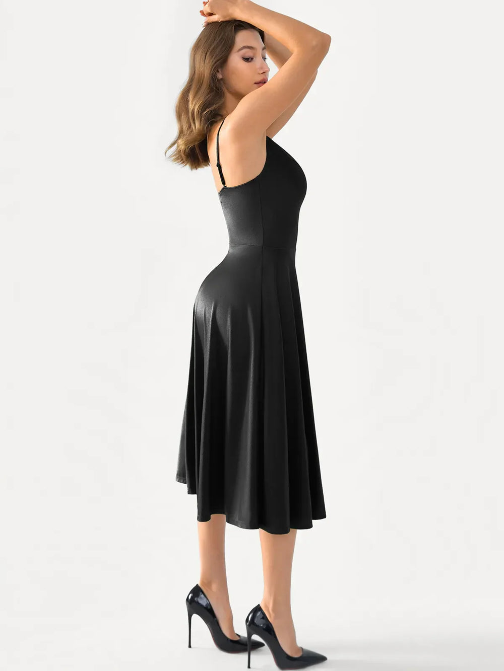 Cowl Neck Fit & Flare Dress