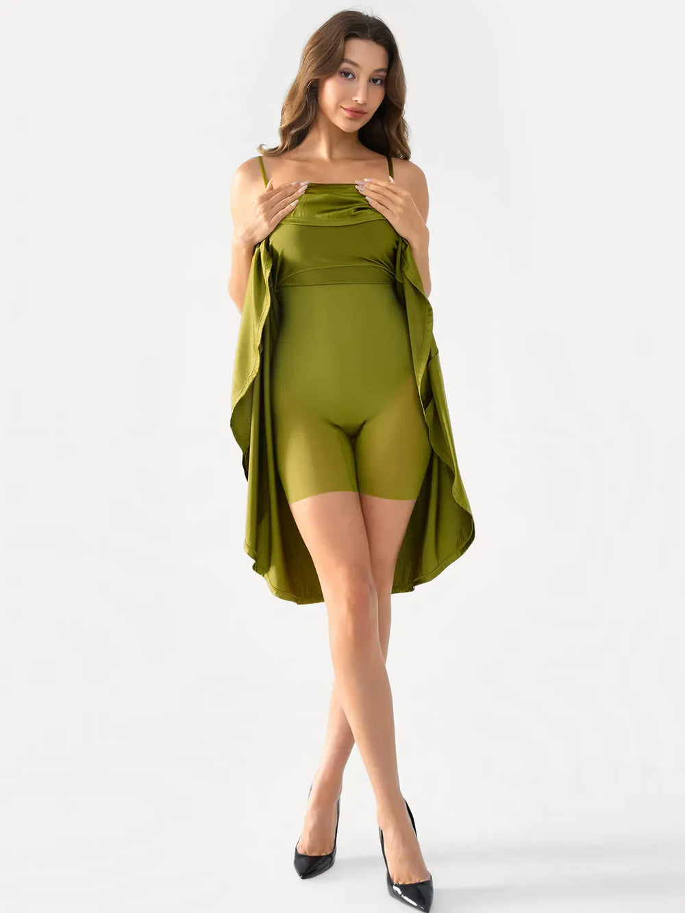 Cowl Neck Fit & Flare Dress
