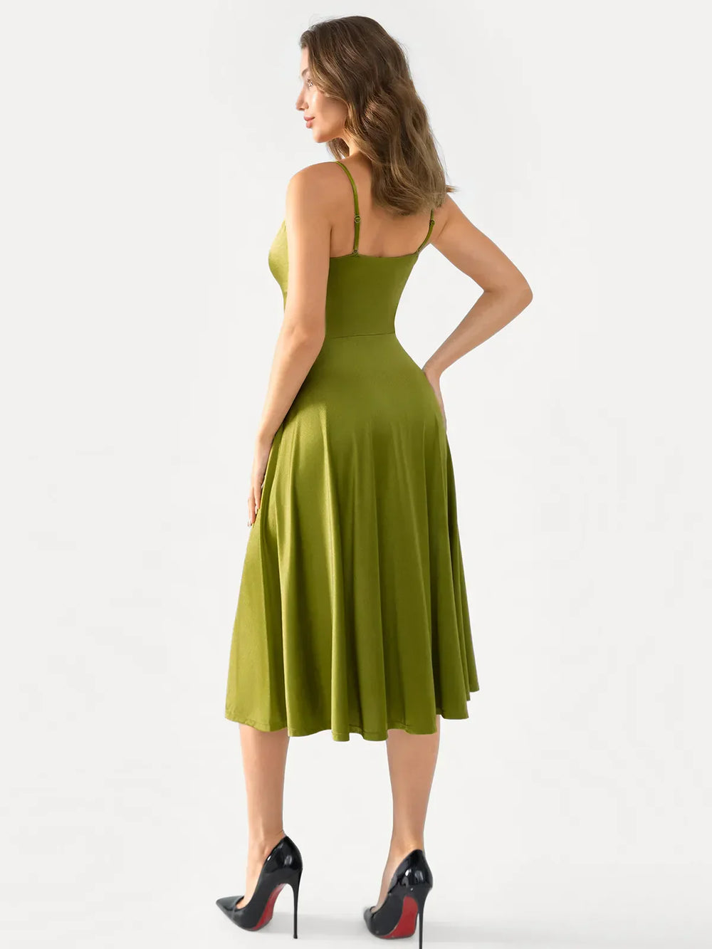Cowl Neck Fit & Flare Dress