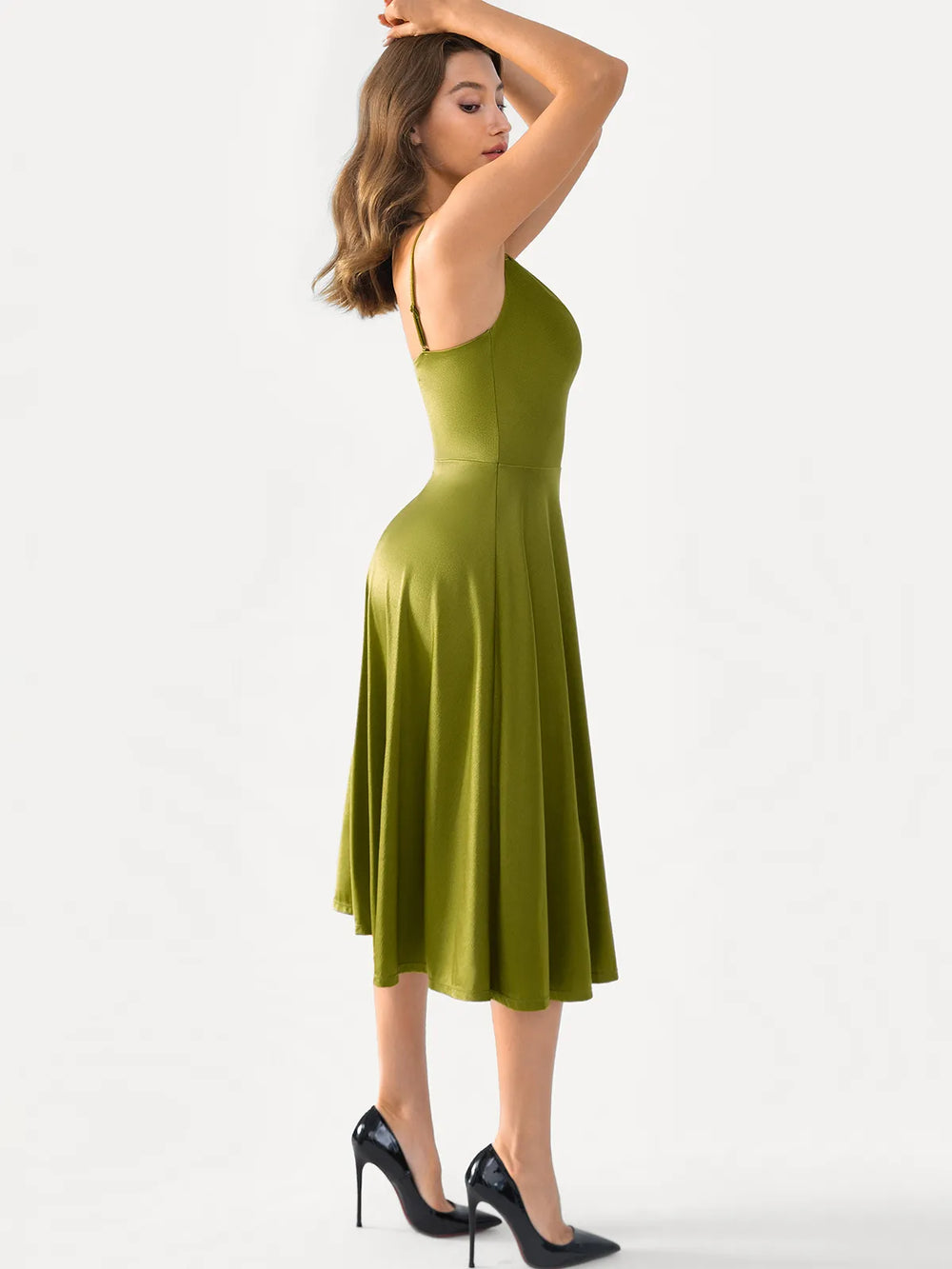 Cowl Neck Fit & Flare Dress