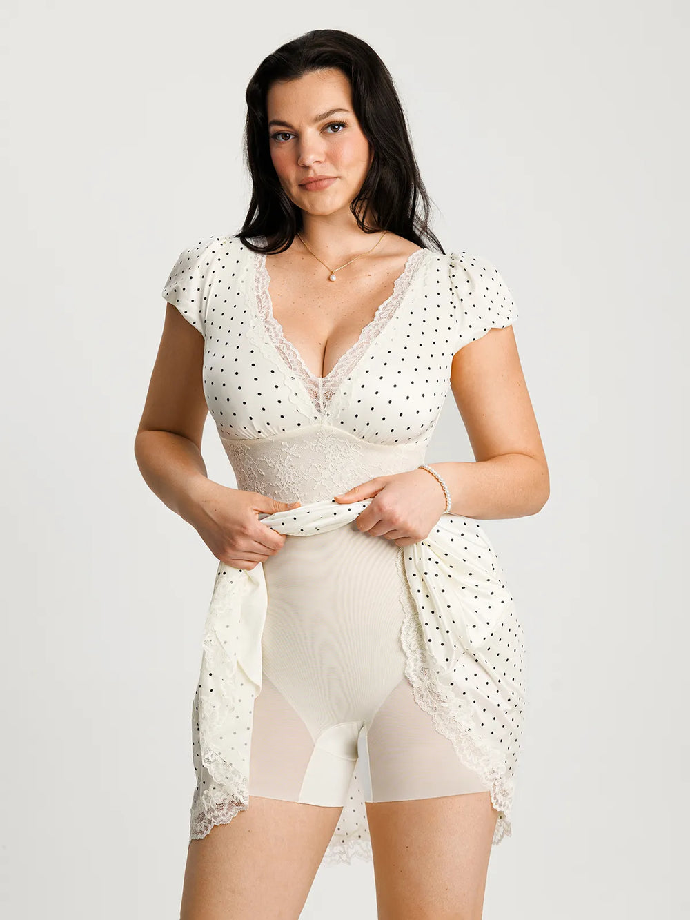 Lace Trim Sculpting Dress