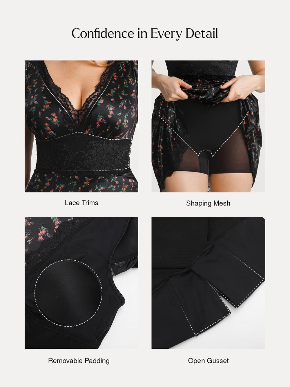 Lace Trim Sculpting Dress