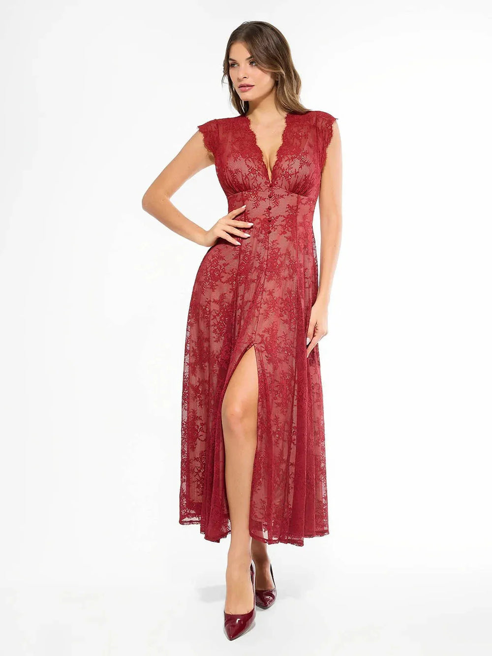Boho Floral Lace Maxi Dress