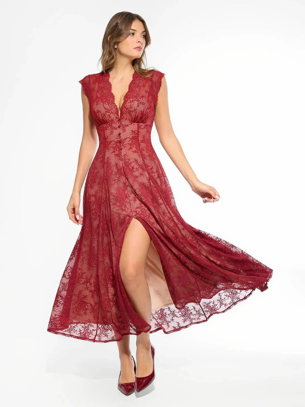 Boho Floral Lace Maxi Dress