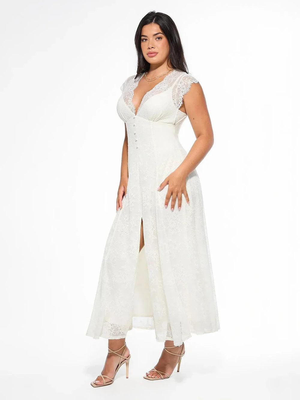 Boho Floral Lace Maxi Dress