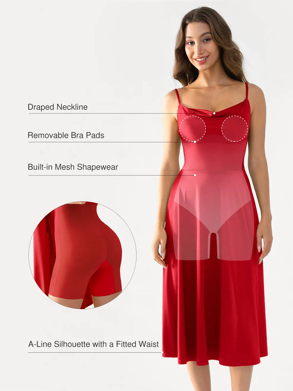 Cowl Neck Fit & Flare Dress