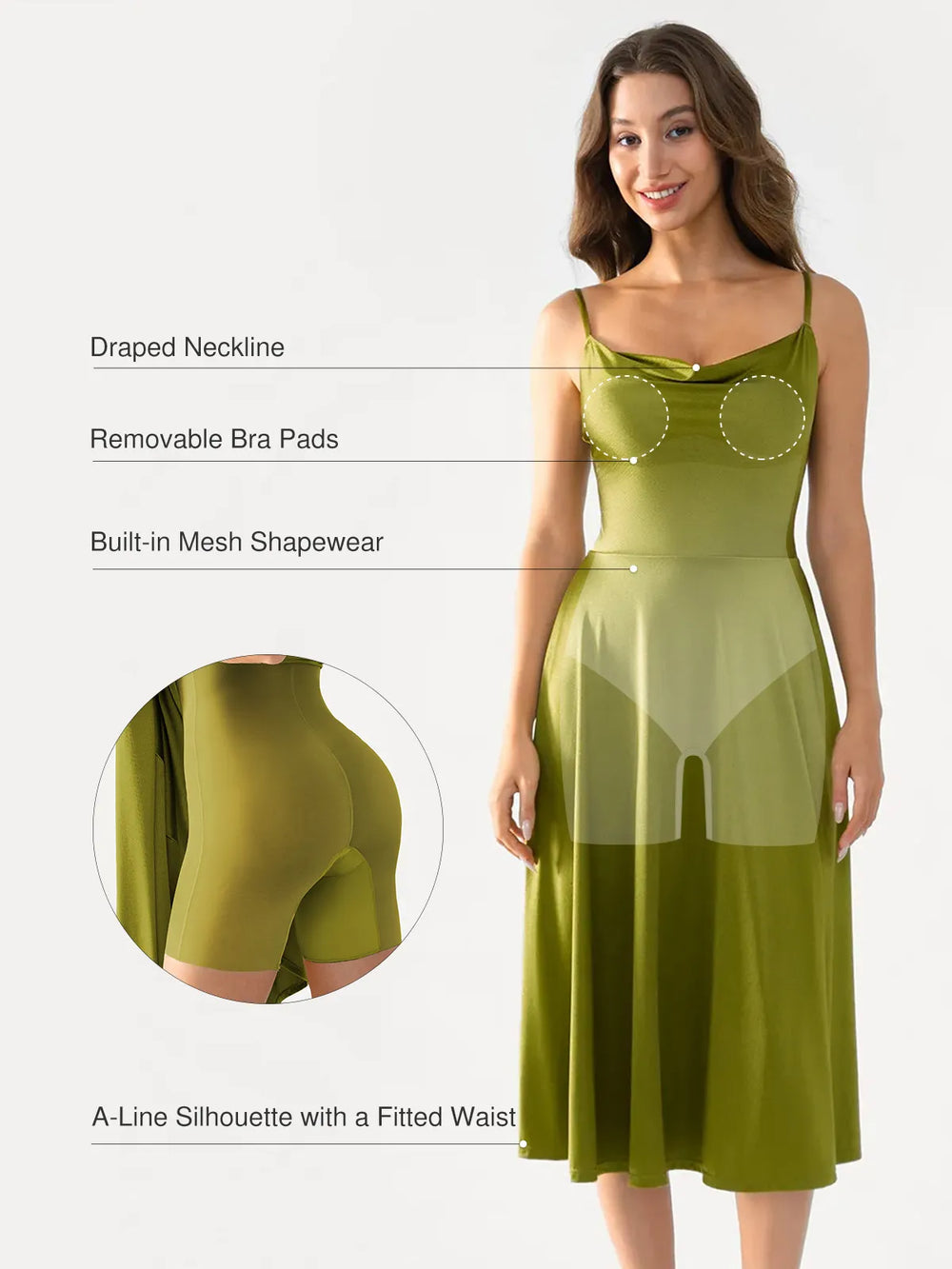 Cowl Neck Fit & Flare Dress