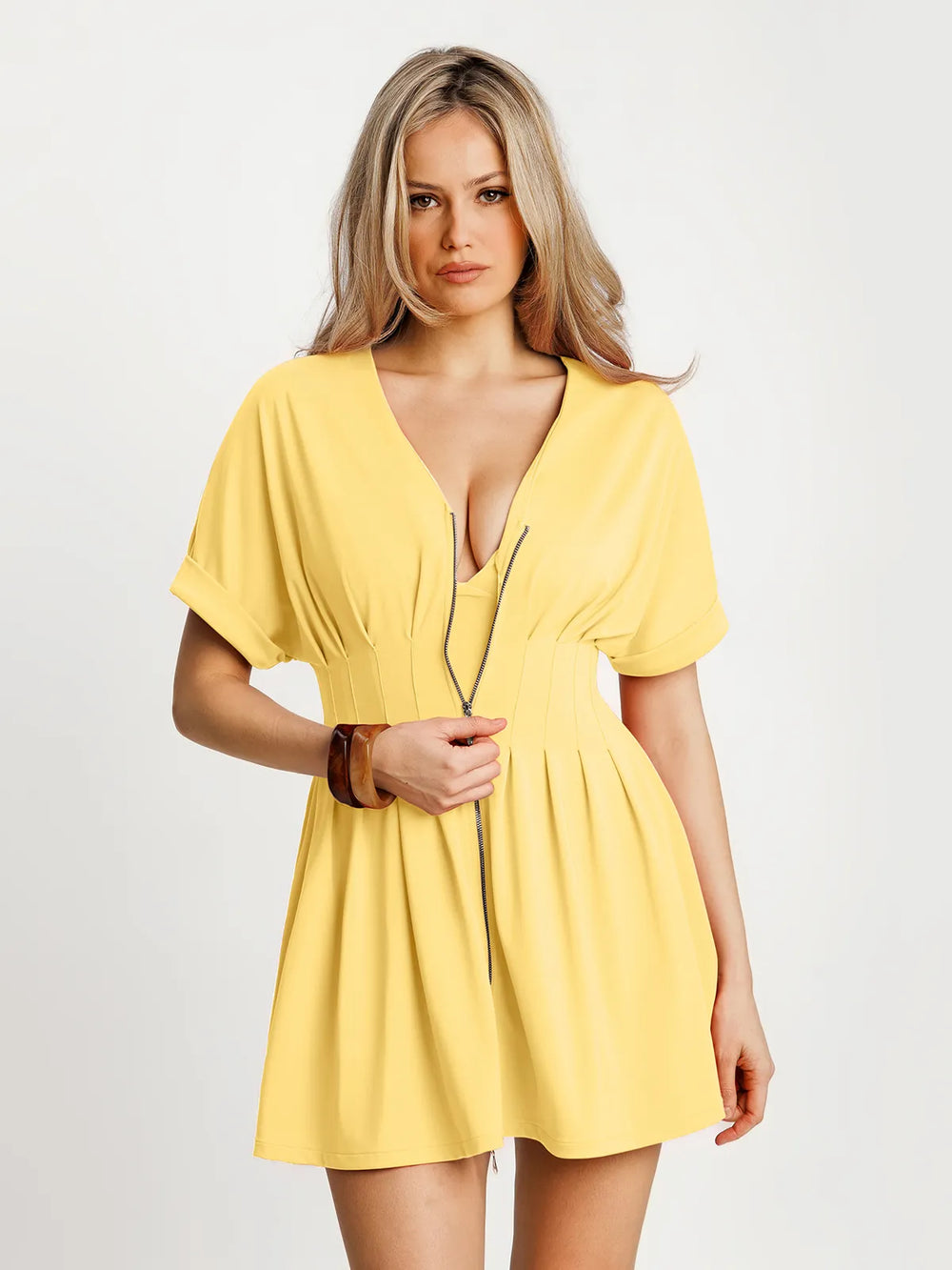 Deep V Sculpt Mini Dress