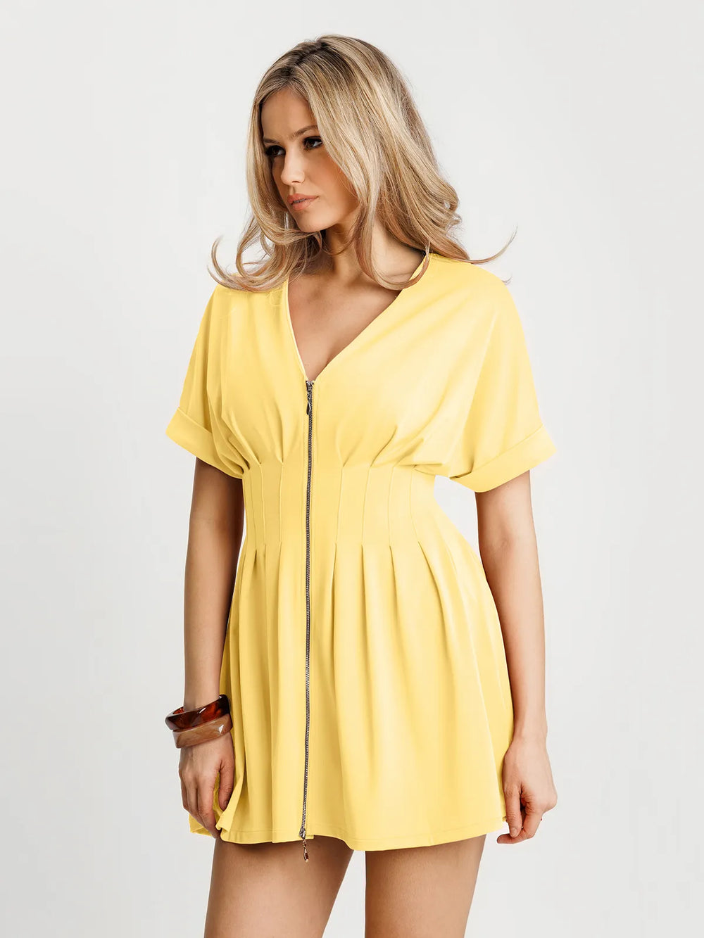 Deep V Sculpt Mini Dress
