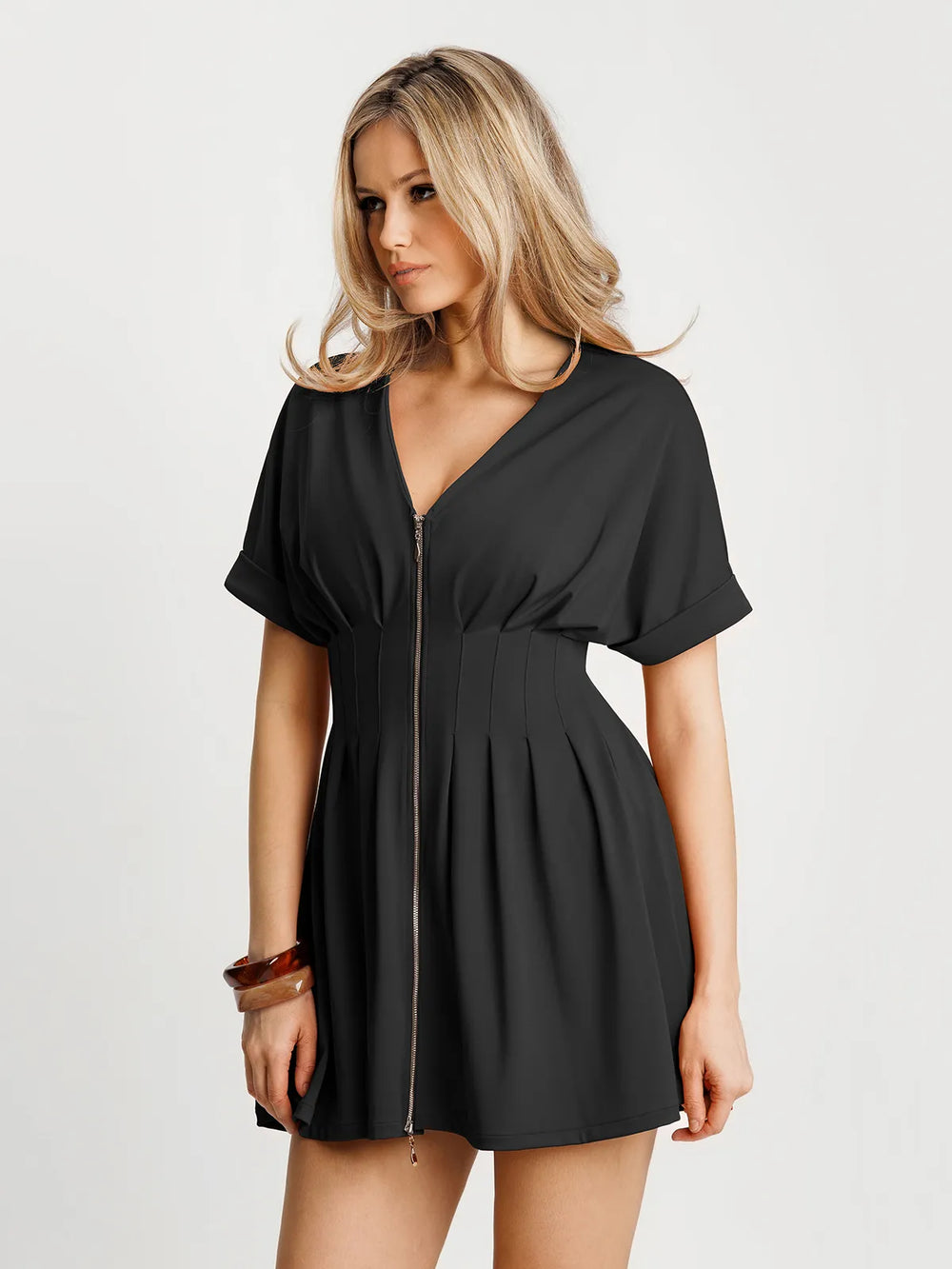 Deep V Sculpt Mini Dress