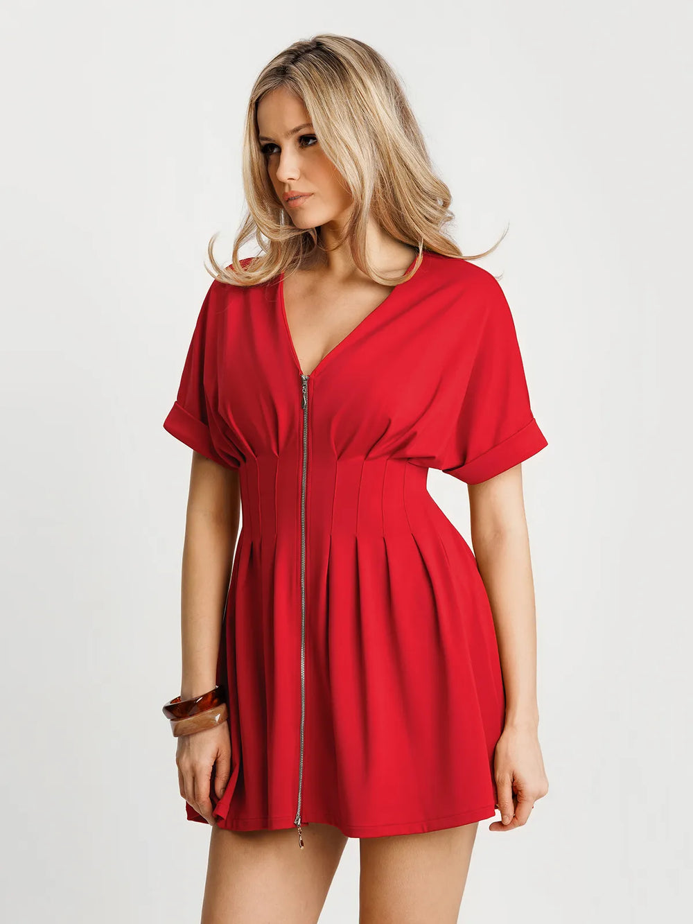 Deep V Sculpt Mini Dress