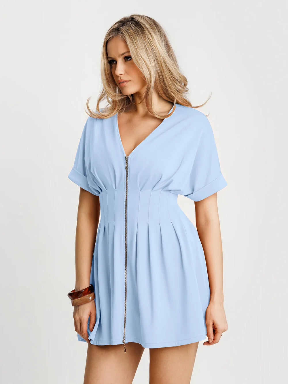 Deep V Sculpt Mini Dress