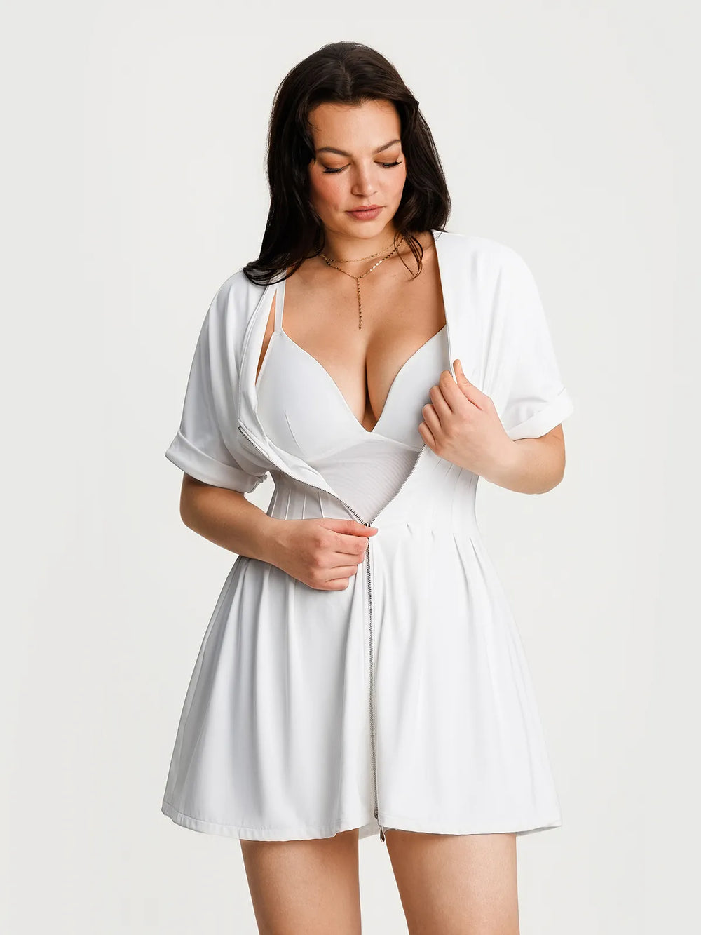 Deep V Sculpt Mini Dress