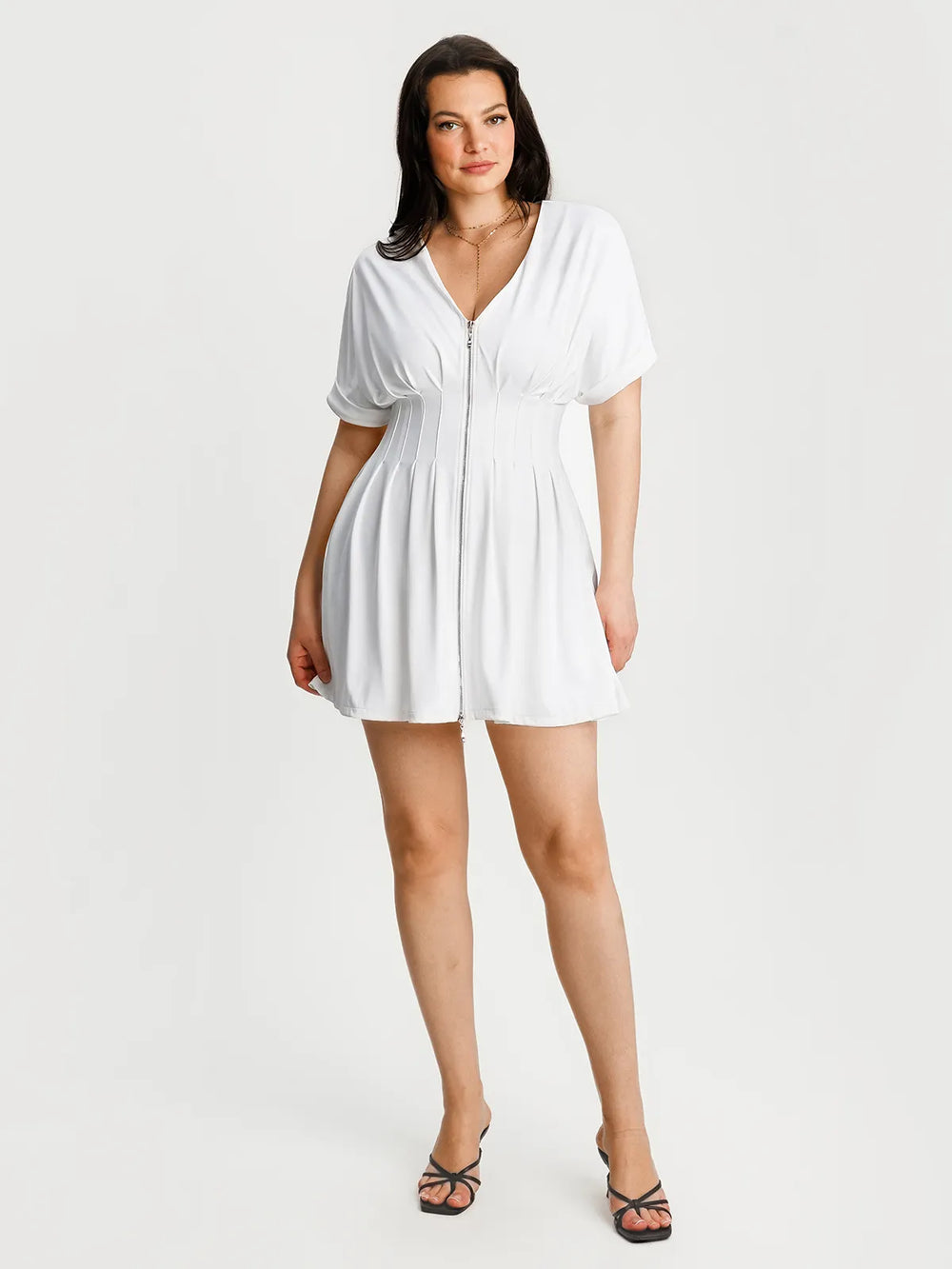 Deep V Sculpt Mini Dress