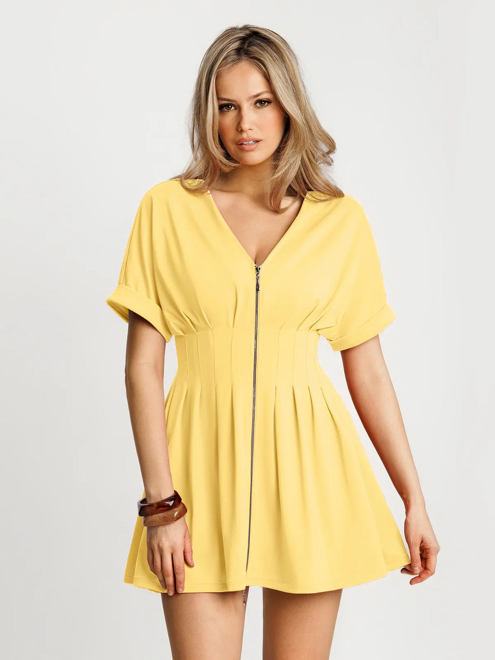 Deep V Sculpt Mini Dress