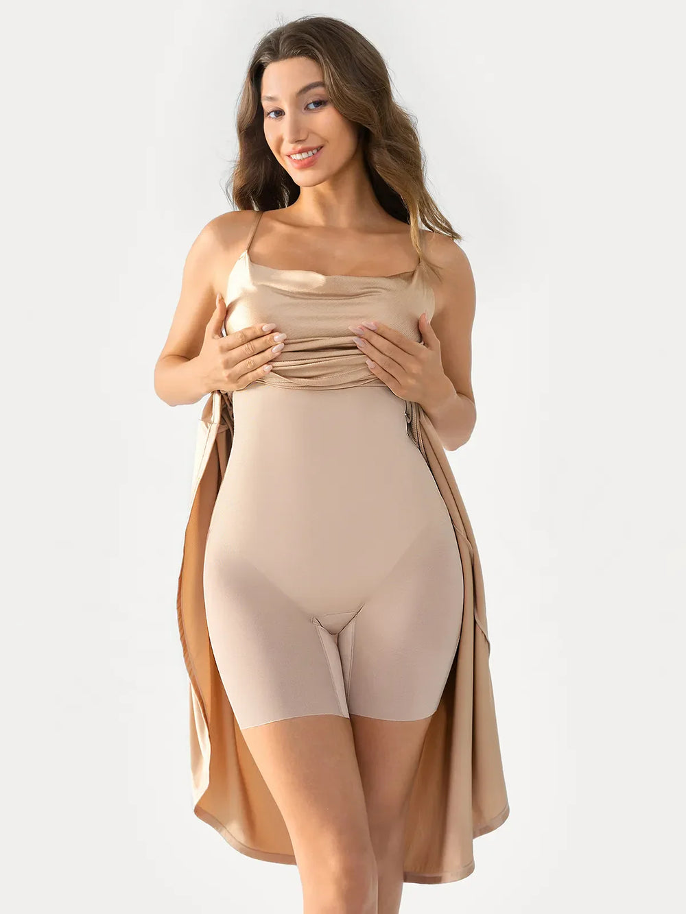 Cowl Neck Fit & Flare Dress