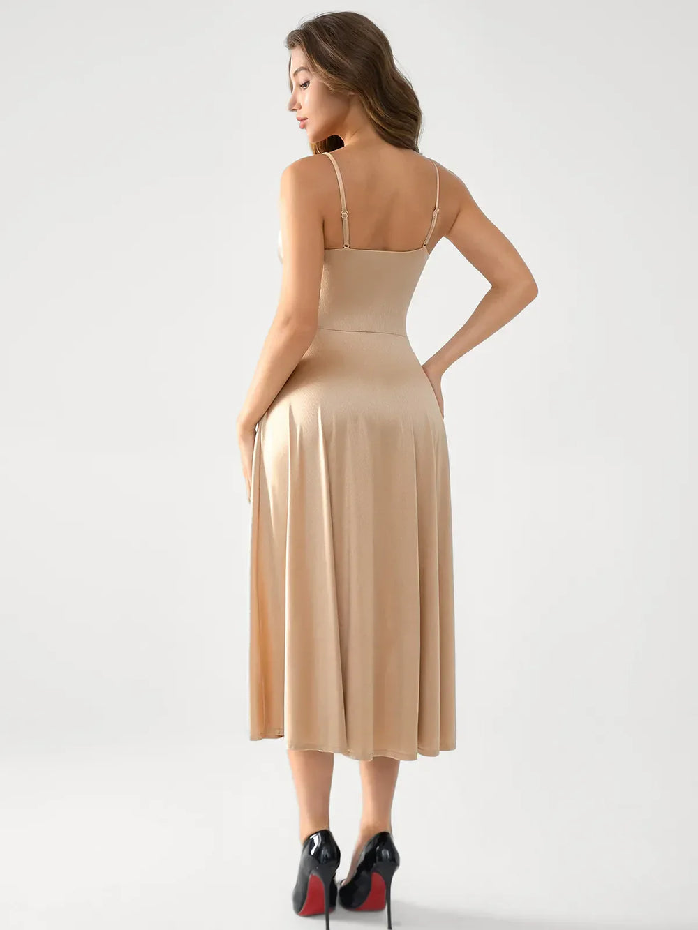 Cowl Neck Fit & Flare Dress