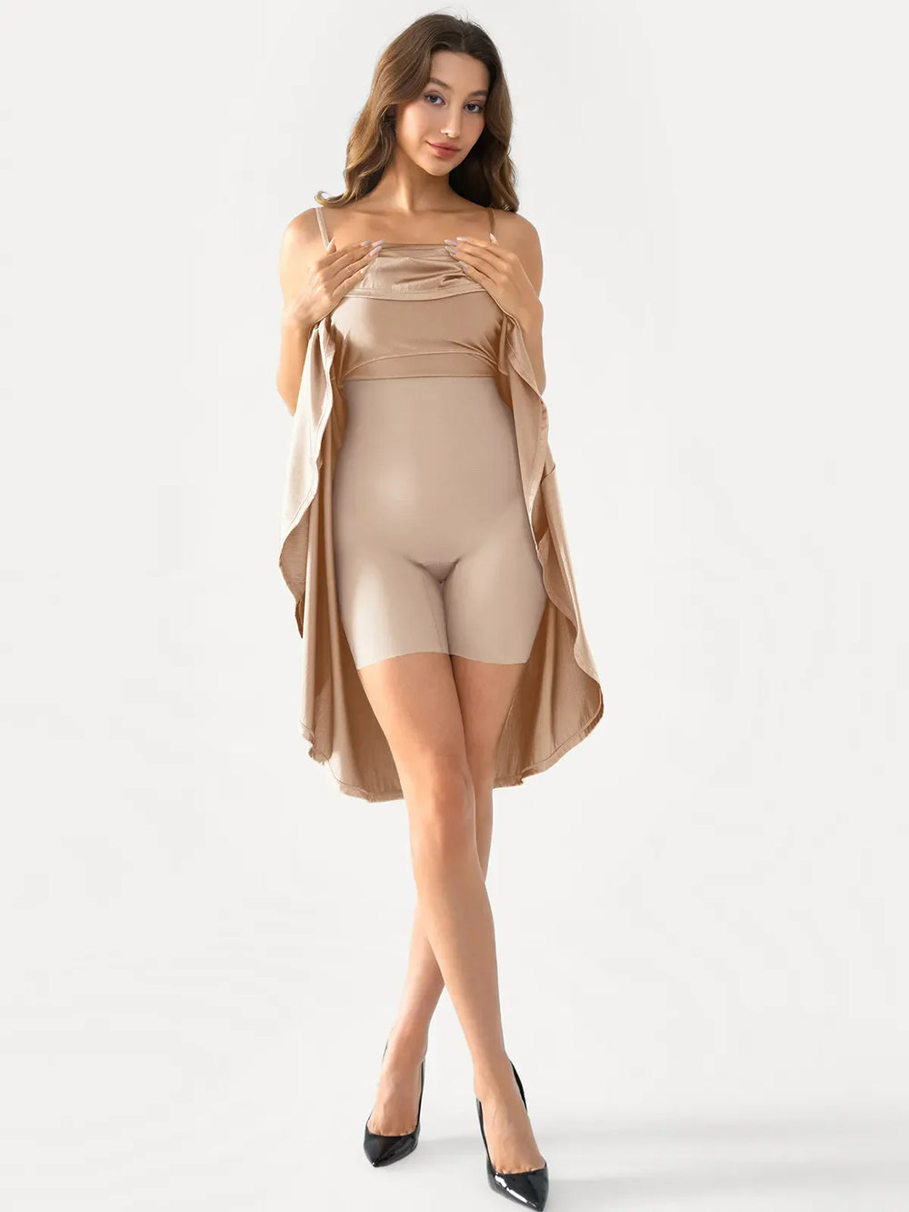 Cowl Neck Fit & Flare Dress