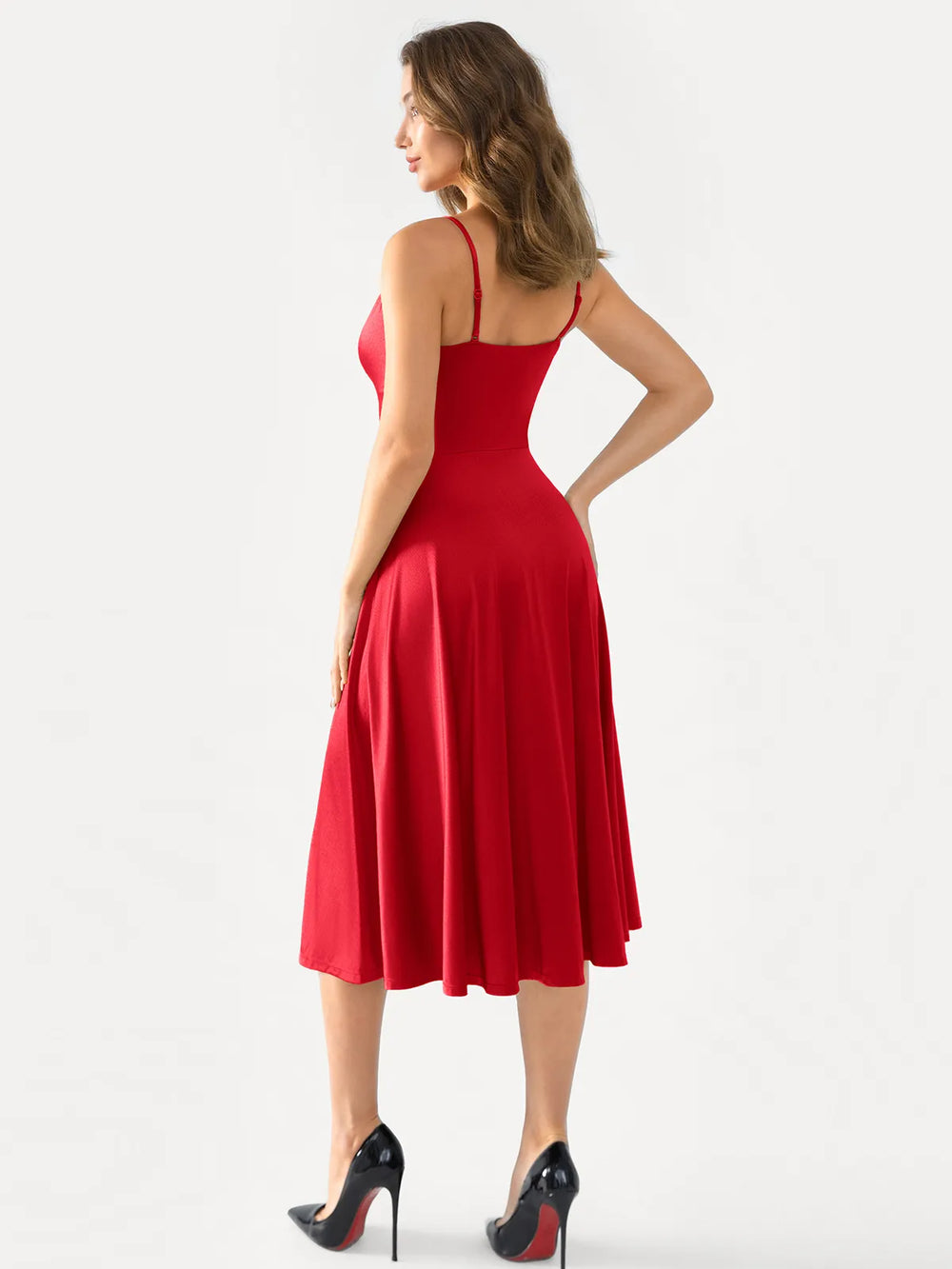 Cowl Neck Fit & Flare Dress