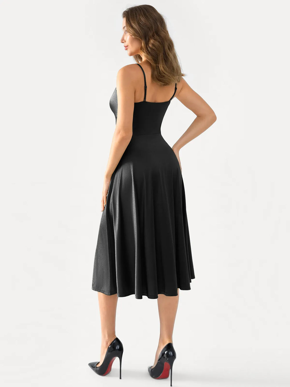 Cowl Neck Fit & Flare Dress