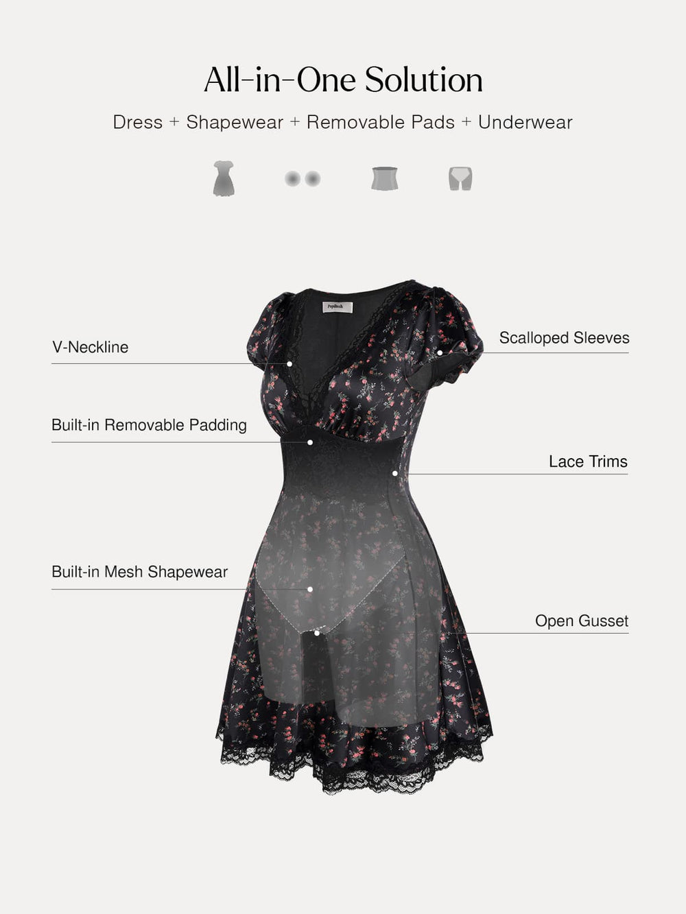 Lace Trim Sculpting Dress