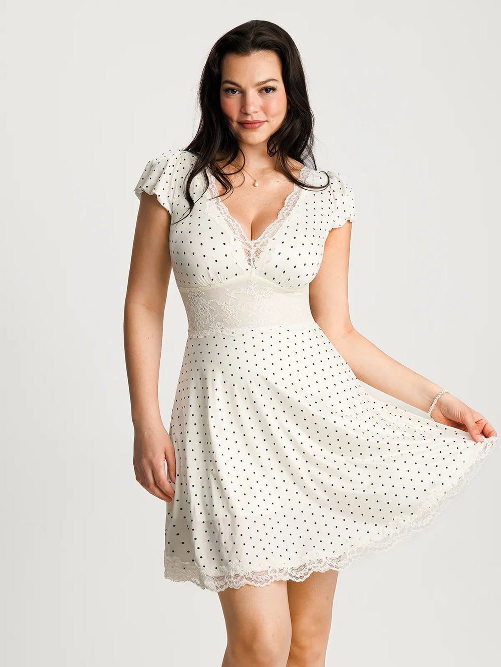 Lace Trim Sculpting Dress