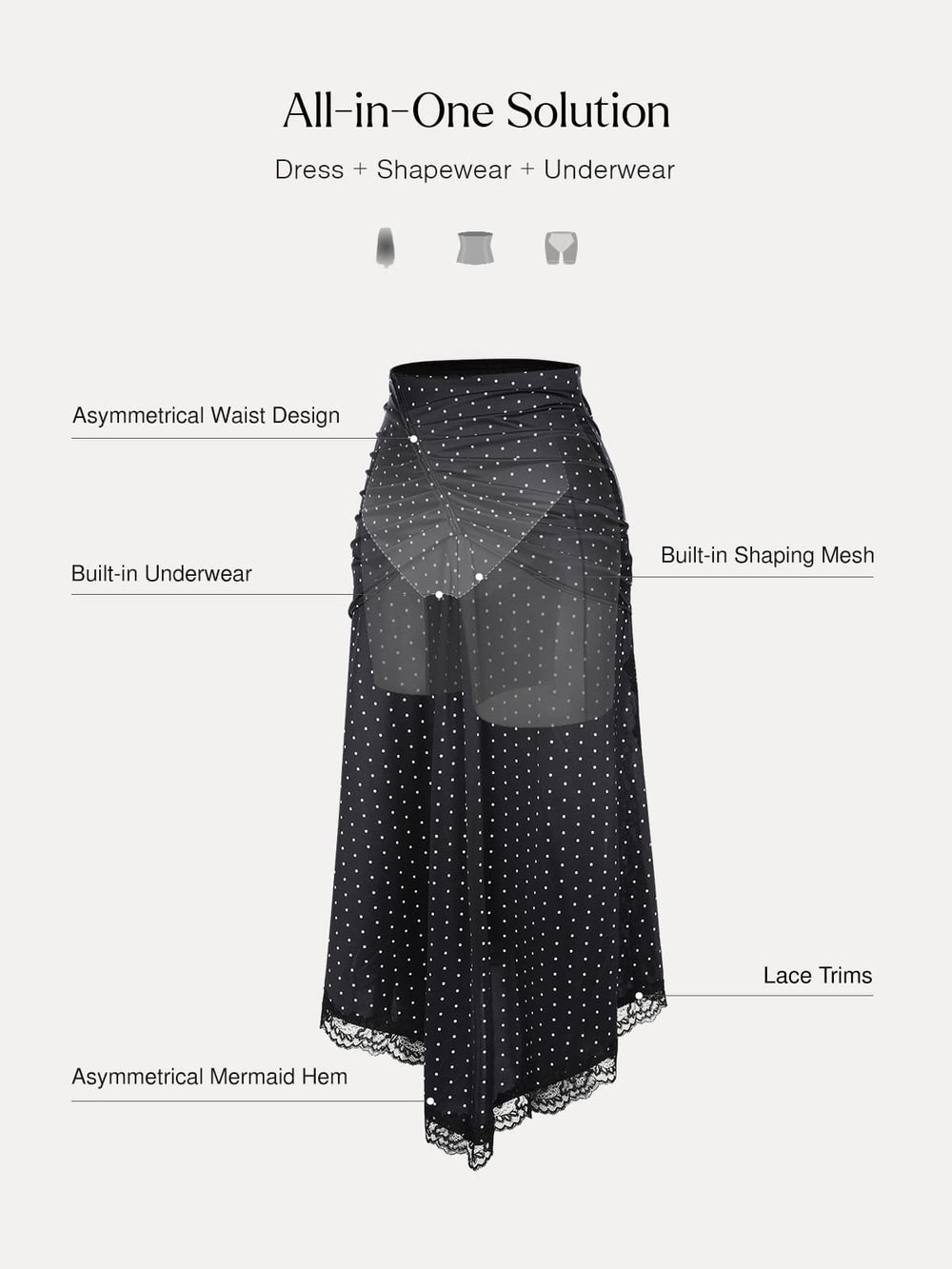 Ruched Lace Midi Skirt