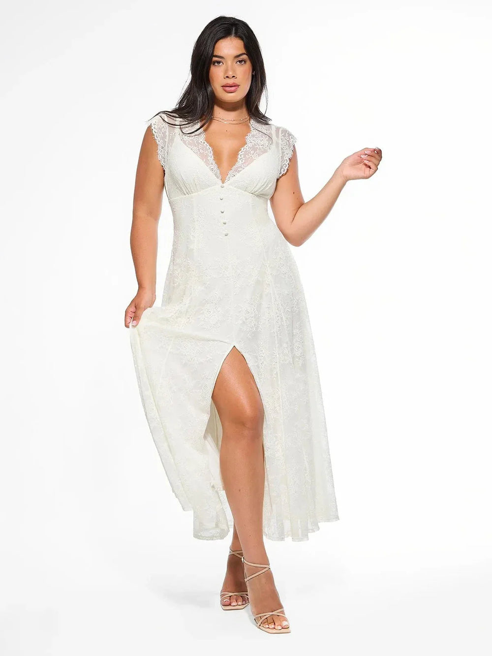 Boho Floral Lace Maxi Dress