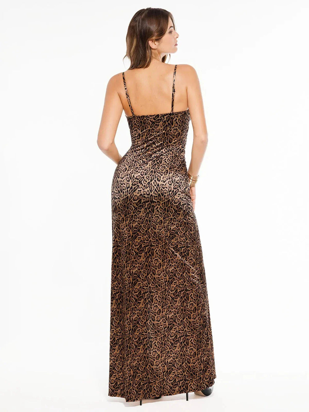 Satin Deep-V Maxi Dress