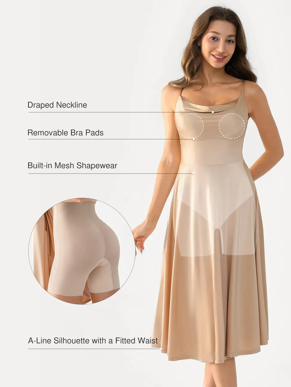 Cowl Neck Fit & Flare Dress