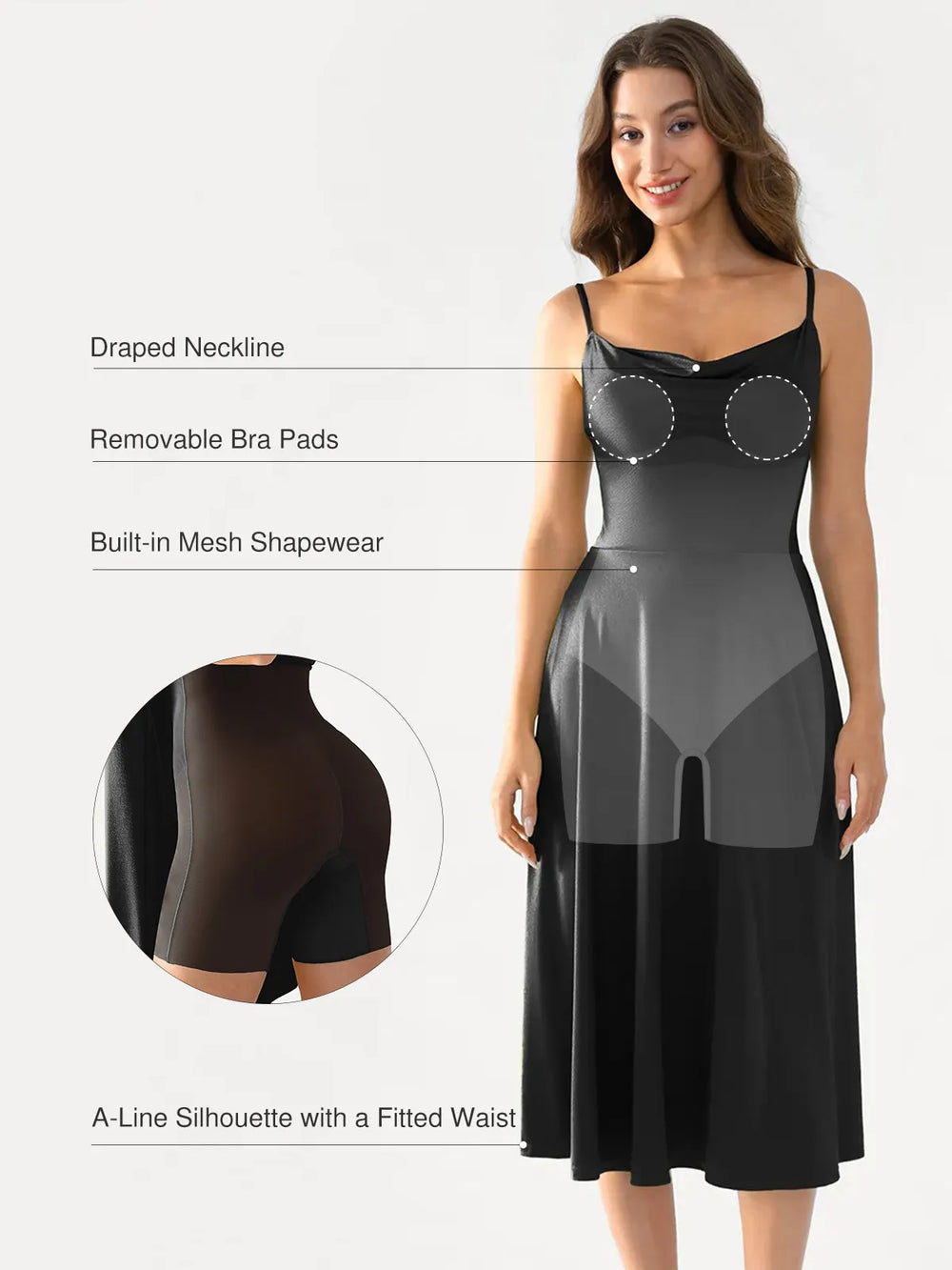 Cowl Neck Fit & Flare Dress